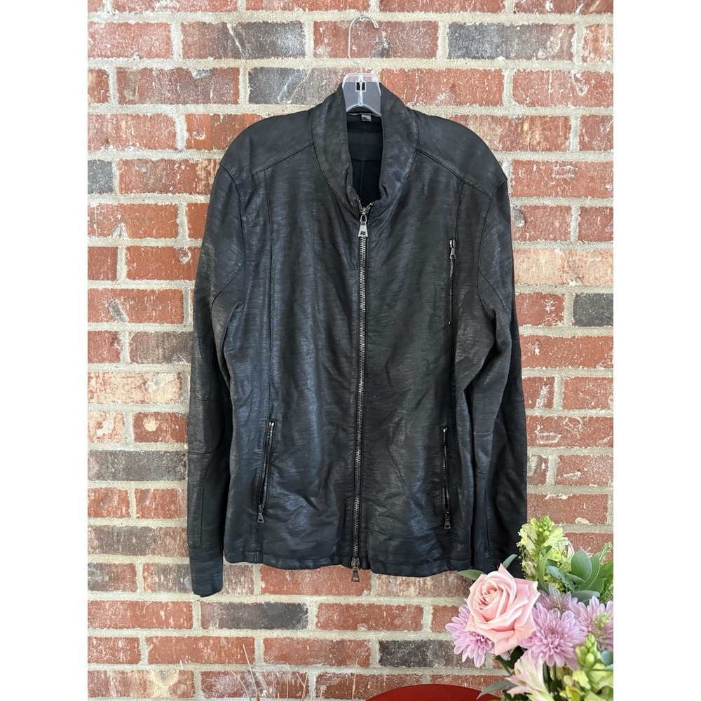 John Varvatos Collection 100% Cotton Moto Jacket Size S MADE IN HONG KONG Sz XL